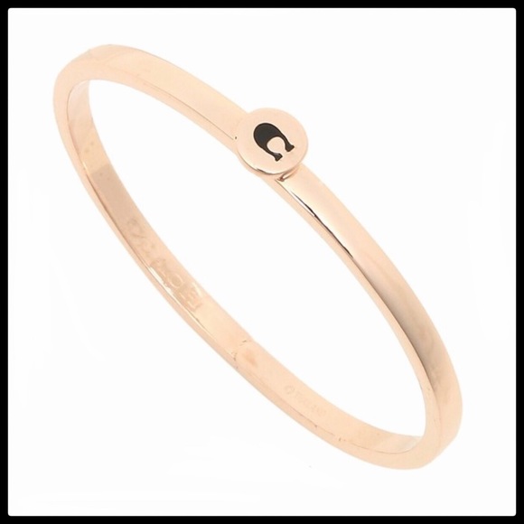 NWT Coach Signature Rose Gold Bangle Bracelet - Picture 3 of 8